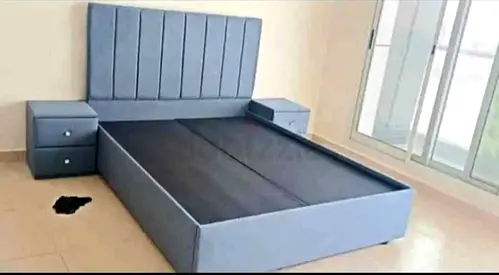 Stylish Contemporary Bed with Nightstands