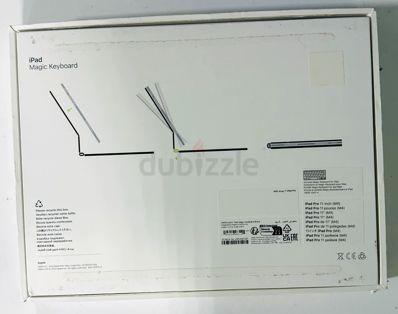 لوحة مفاتيح Apple Magic الخاصة بجهاز iPad Pro مقاس 11 بوصة (M4) - إنجليزية - سوداء، جديدة تمامًا ولم تُستخدم من قبل63253965900161111