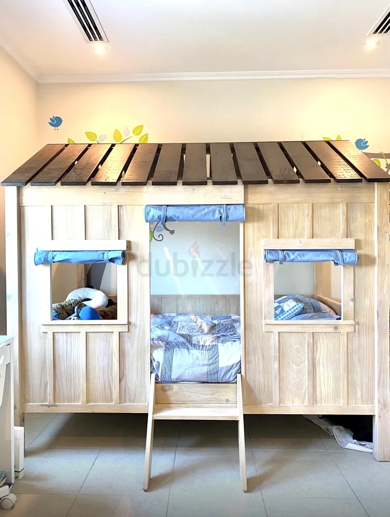 Charming Kids Wooden Playhouse Bed - Perfect for Imaginative Play63177964151170111