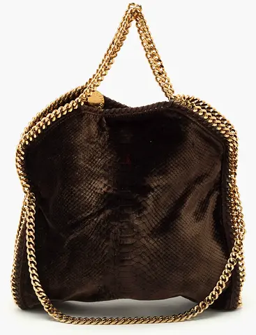 Stella McCartney AUTHENTIC Brown Python print velvet tote BRAND NEW