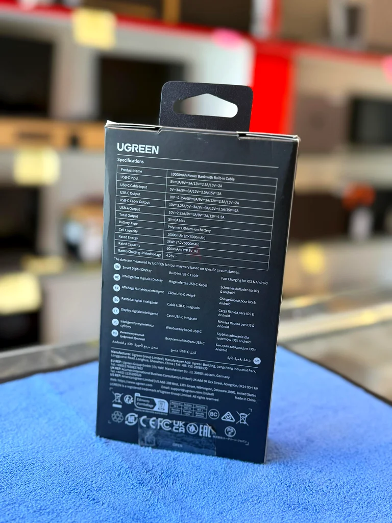 UGREEN Uno | PowerBank with USB c cable built-in | 10000 mAh | 30W fast charging63190118083459112