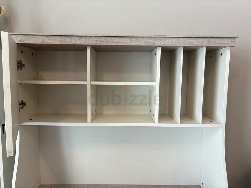 Stylish and Functional White Study Table with Storage63218311832578112