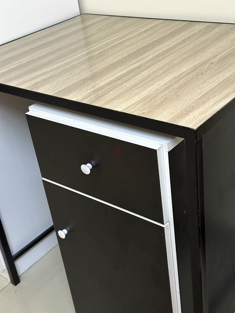 Sleek Modern Black Study Table with Storage -  100dhs -63218311853826113