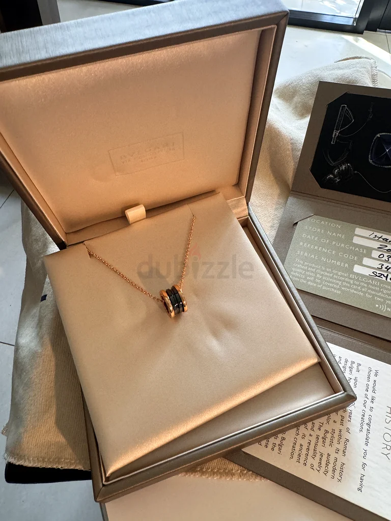 brand new Bvlgari B.Zero1 Black Ceramic 18K Rose Gold Pendant Necklace63240637547906114
