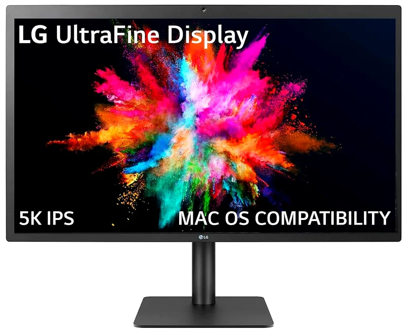 شاشة LG 27MD5KL-B مقاس 27 بوصة UltraFine بدقة 5K (5120 × 2880)، تدعم تقنية Thunderbolt، وتغطية ألوان DCI-P3 بنسبة 99%، ومتوافقة مع نظام التشغيل MacOS.632645914789141124