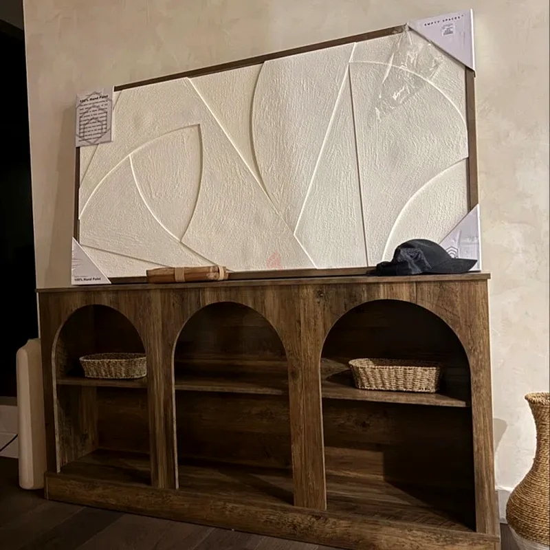 Long Farmhouse Wooden Rectangular Entryway Console 3 Tier Storage Sofa Table Behind Couch63217330767873113