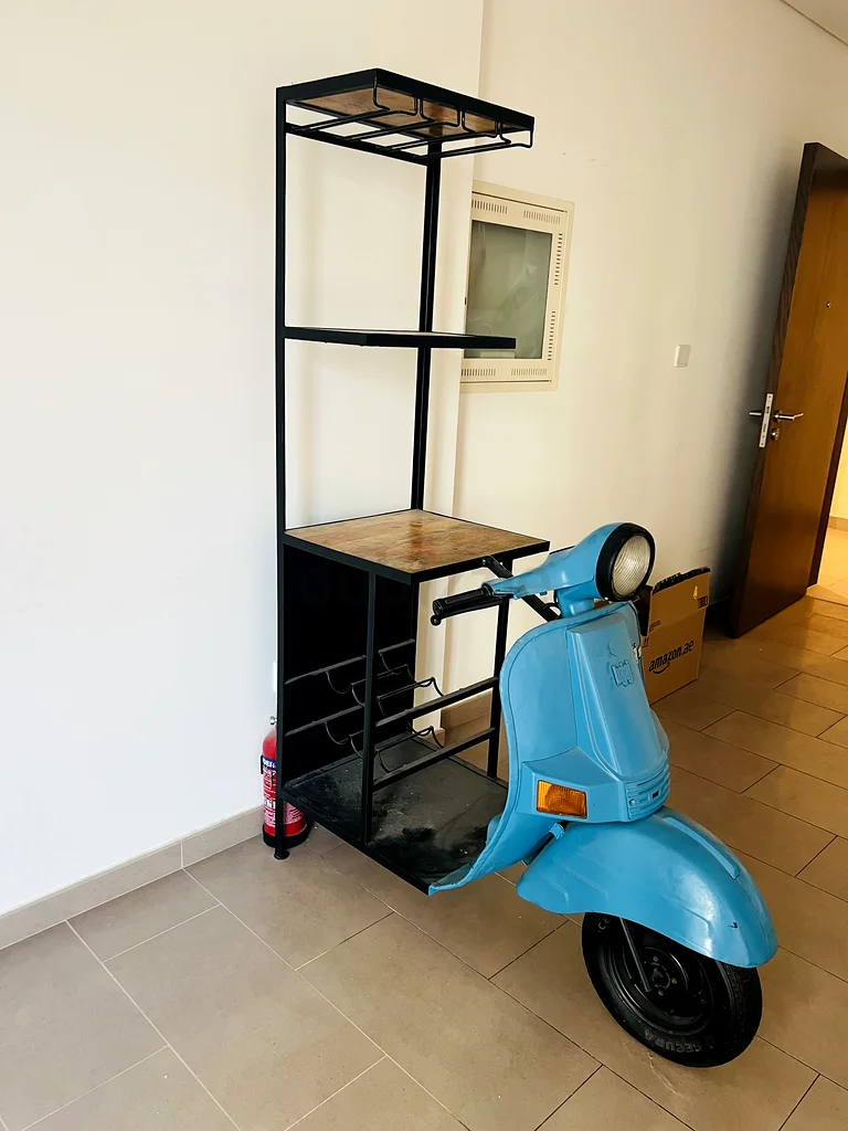 Vintage Scooter-Style Shelf Unit Bar63209352933633112