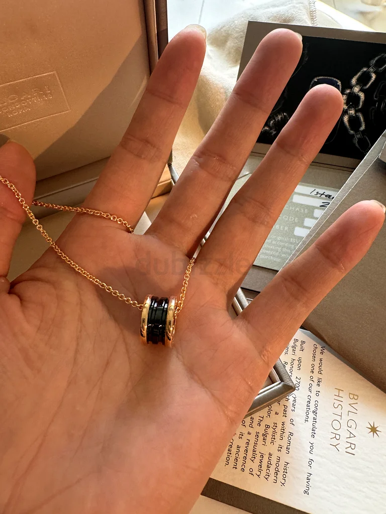 brand new Bvlgari B.Zero1 Black Ceramic 18K Rose Gold Pendant Necklace63240637547906112