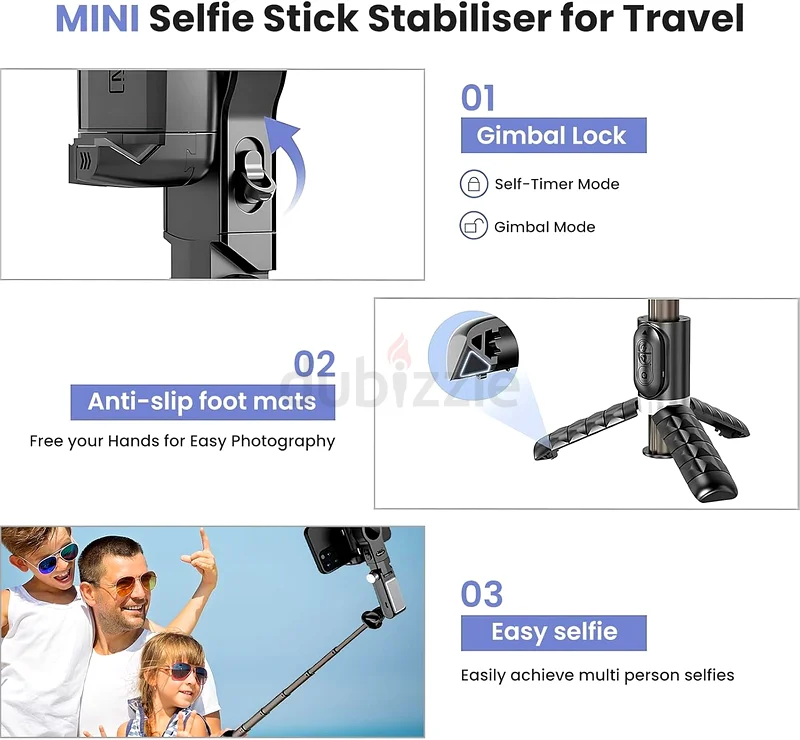 1989 - TNW Phone Tripod Gimbal Stabilizer with Fill Light, 2-Axis Anti-Shake Selfie Stick63214897790465113