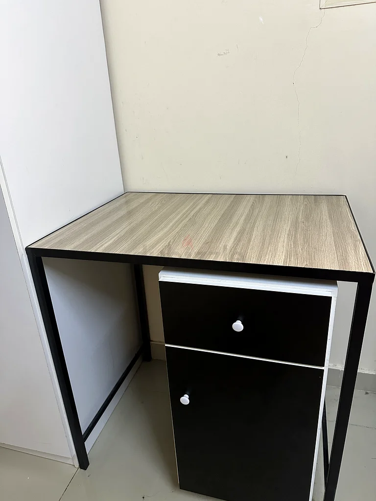 Sleek Modern Black Study Table with Storage -  100dhs -63218311853826112