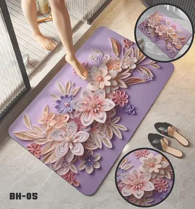 3D Artistic Floral Area Rug - Add Elegance to Your Home!