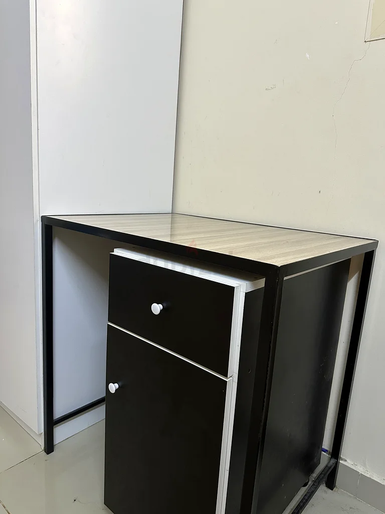 Sleek Modern Black Study Table with Storage -  100dhs -63218311853826111