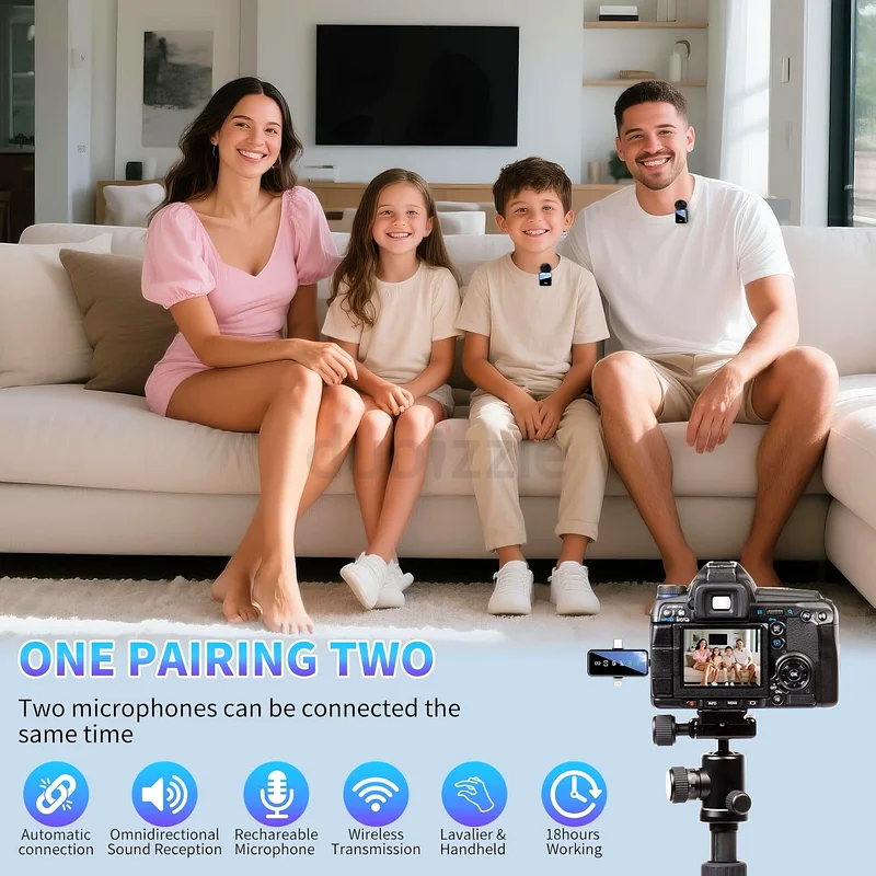 1878 - LENND Wireless Lavalier Microphone, 3-in-1 Wireless Mic for iPhone/Android/Camera63172676419201112
