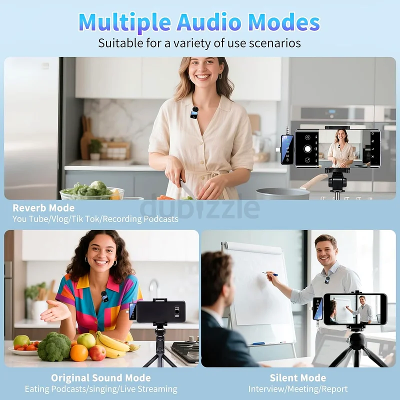 1878 - LENND Wireless Lavalier Microphone, 3-in-1 Wireless Mic for iPhone/Android/Camera63172676419201113