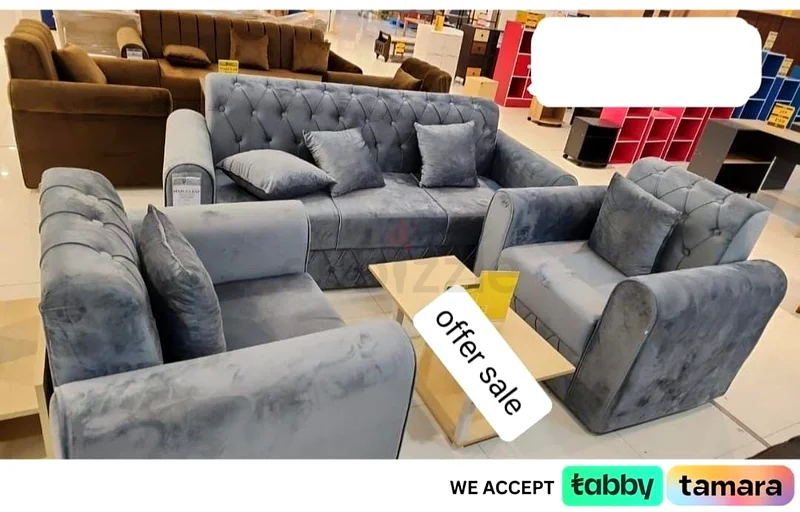 Stunning Grey Velvet Sofa Set - Fashion Meets Comfort!63190619636865111
