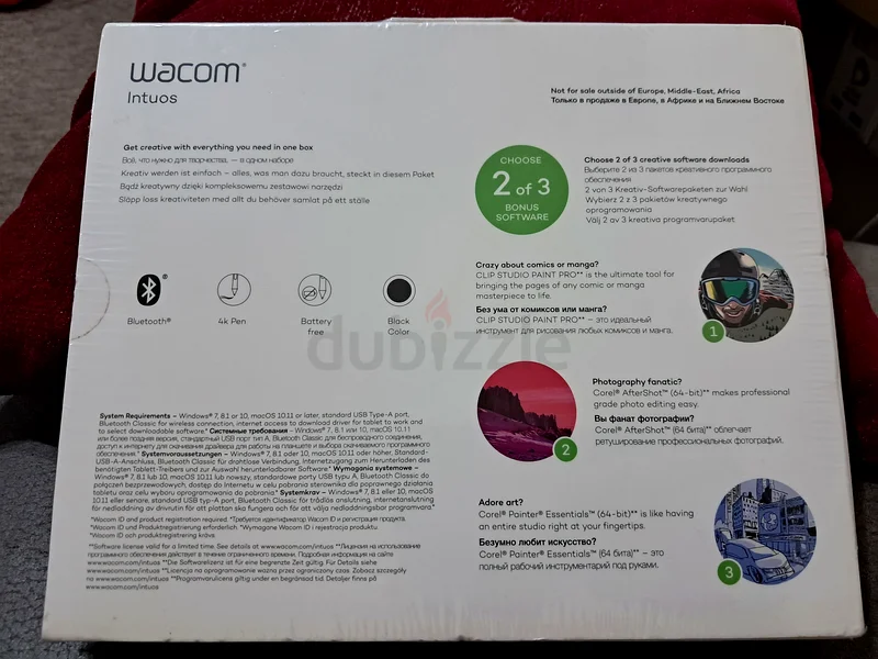 Wacom Intuos Creative Pen Tablet with Bluetooth - Small size.               Perfect for Digital Art!63257118287106111