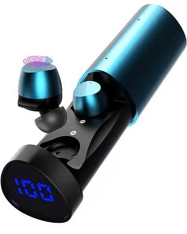 True Wireless Earbuds TWS, Bluetooth 5.0 True Stereo Bluetooth Headphones with Charging Box, Noise c