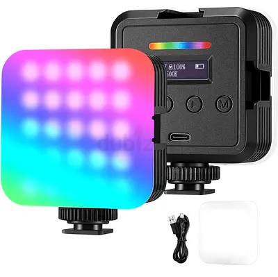 NEEWER Magnetic RGB Video Light, 360° Full Color RGB61 LED Camera Light with 3 Cold Shoe Mounts