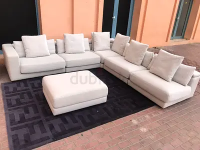 Chattelandmore Stylish L-Shaped Sofa Set with Ottoman - Perfect for Modern Living Spaces!