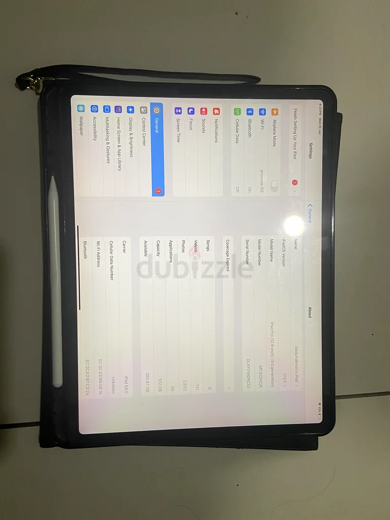 جهاز iPad Pro بحجم 12.9 بوصة، سعة 512 جيجابايت، الجيل الثالث (نسخة خلوية)63214897291138112