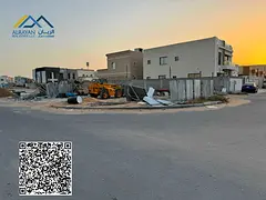 For sale, a corner plot with two streets * Asphalt street * Very large setback in front of the land