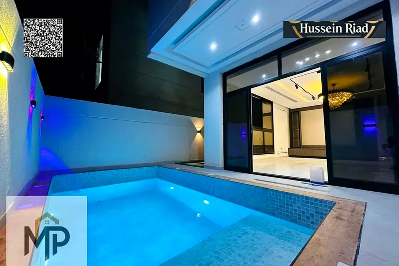For sale, a modern villa, including registration fees, close to the mosque and services, with a seating area in the courtyard, with no down payment.63904246593155110