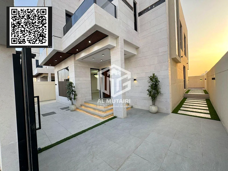 New two-story villa with super deluxe finishing in Al Helio 2 - Ajman  Villa Specifications: • 🏠 Building Area: 3,100 square feet. • 🏊‍♂️ Private sw63892909217027111
