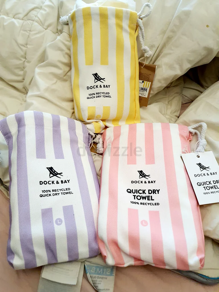 Quick Dry Towel - Perfect for Your Next Swim, Bath, Beach or Picnic Adventure! Pink, Purple n Yellow63217332172801113