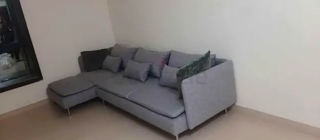 Ikea Soderhamn Stylish Grey Fabric Sofa with Cushions