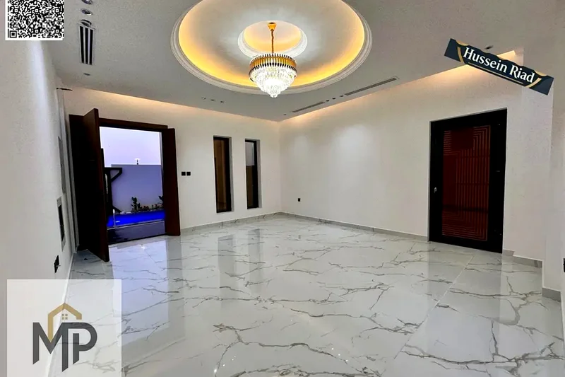 For sale - a luxury villa with a swimming pool in a prime location in Ajman, high-end finishing, modern design, including registration and swimming63904246619650114