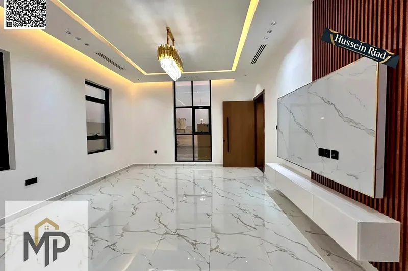 For sale - a luxury villa with a swimming pool in a prime location in Ajman, high-end finishing, modern design, including registration and swimming63904246619650112