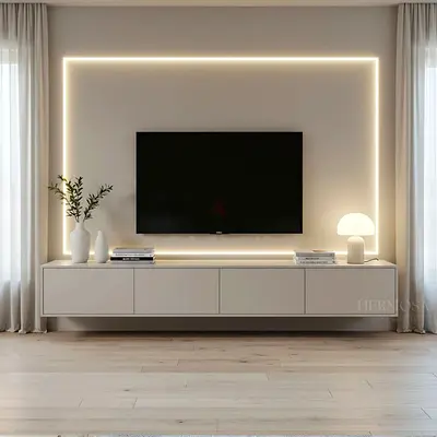 Stylish Modern TV Unit with Elegant Lighting