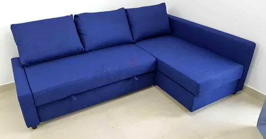 Blue colour ikea friheten sofabed with storage