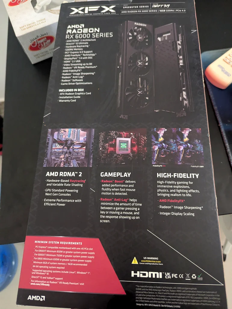 XFX RX 6900xt 16GB DDR663257116321410111