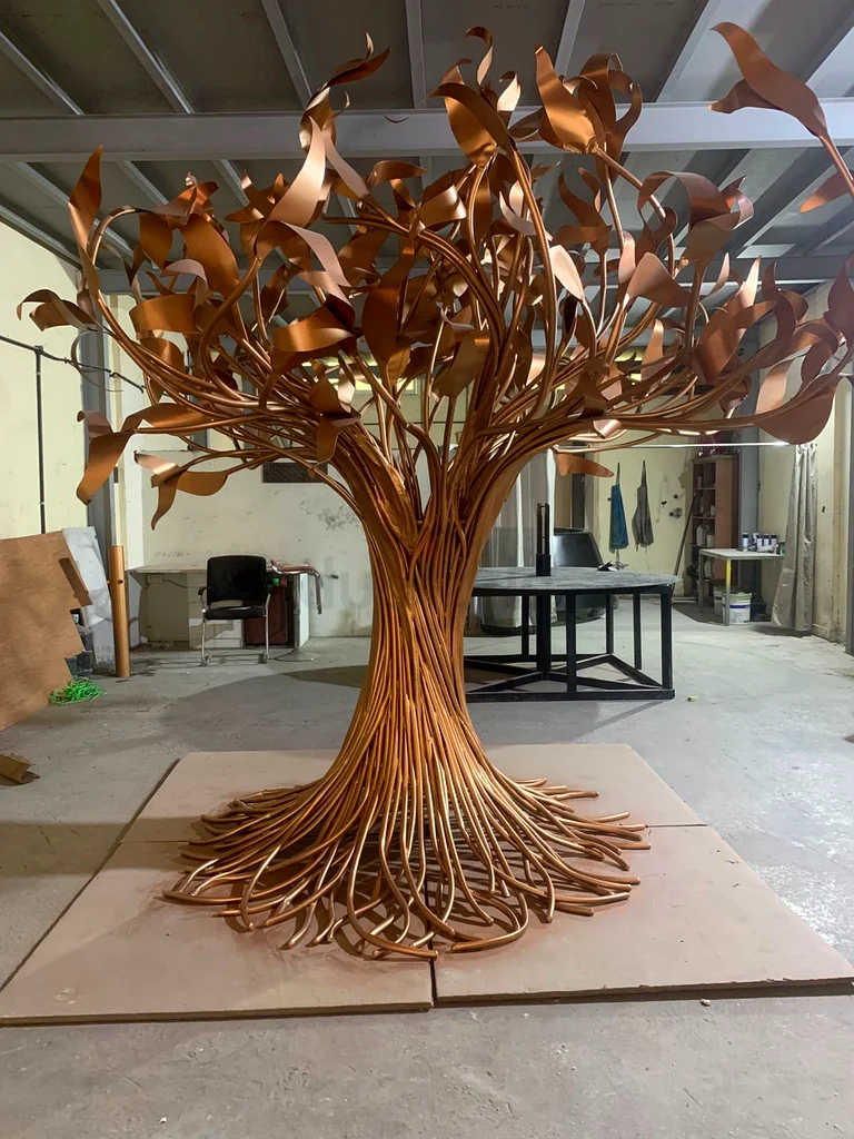 Stunning Artistic Full Copper Tree Sculpture - Perfect for Home/Villa/Hotel/Garden/Mall Décor!63179380043778113
