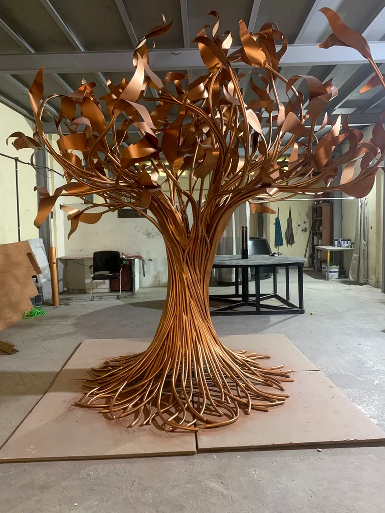 Stunning Artistic Full Copper Tree Sculpture - Perfect for Home/Villa/Hotel/Garden/Mall Décor!63179380043778114