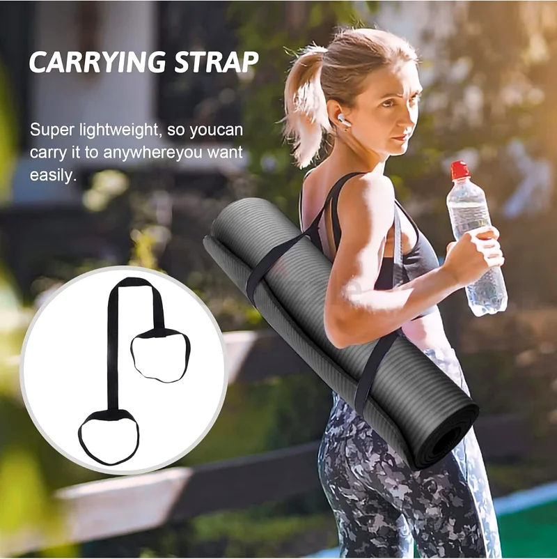 Yoga Mat Non Slip, Yoga Mat with Strap Included 10mm Thick Exercise Mat Ideal.63241649337858112