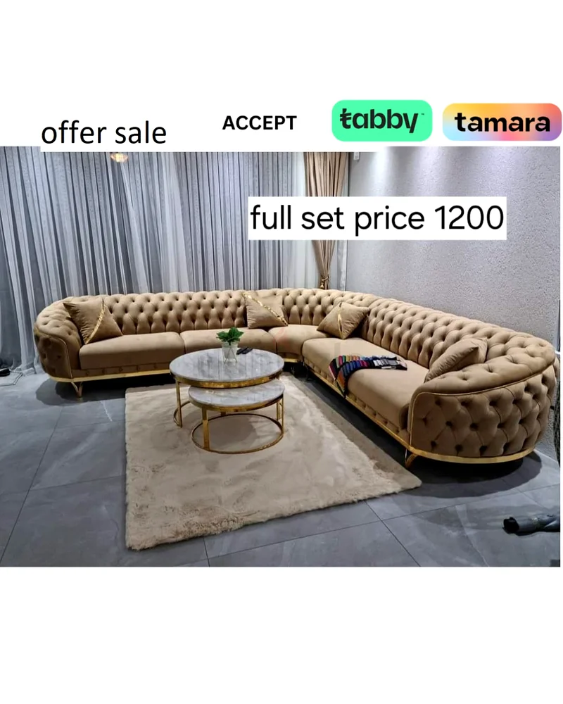 طقم أريكة فخمة من المخمل63191108770818111