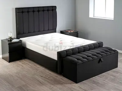 Stylish Black Upholstered Bed Frame