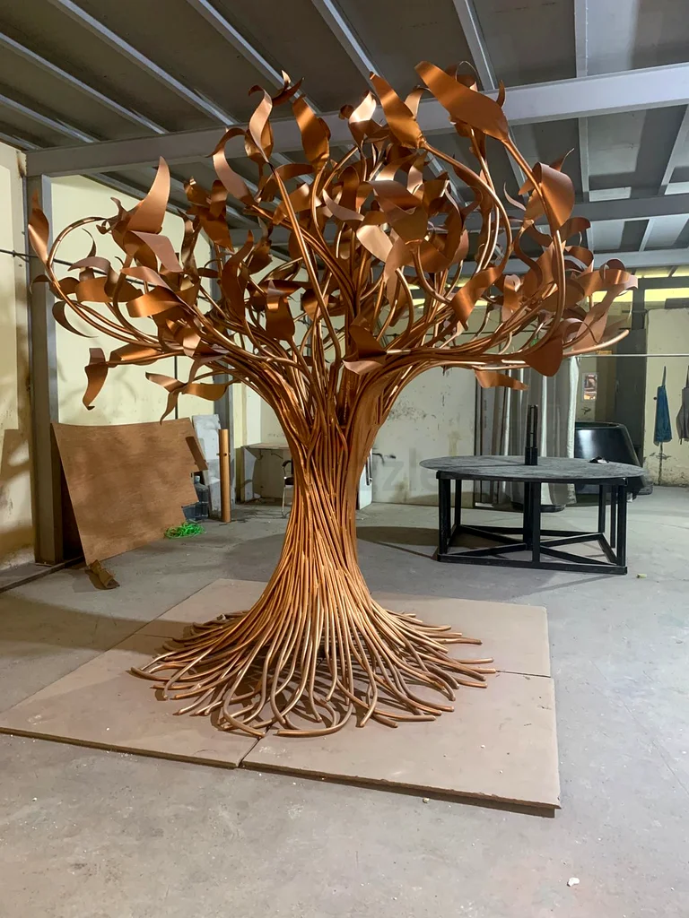 Stunning Artistic Full Copper Tree Sculpture - Perfect for Home/Villa/Hotel/Garden/Mall Décor!63179380043778112