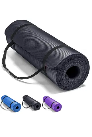 Yoga Mat Non Slip, Yoga Mat with Strap Included 10mm Thick Exercise Mat Ideal.