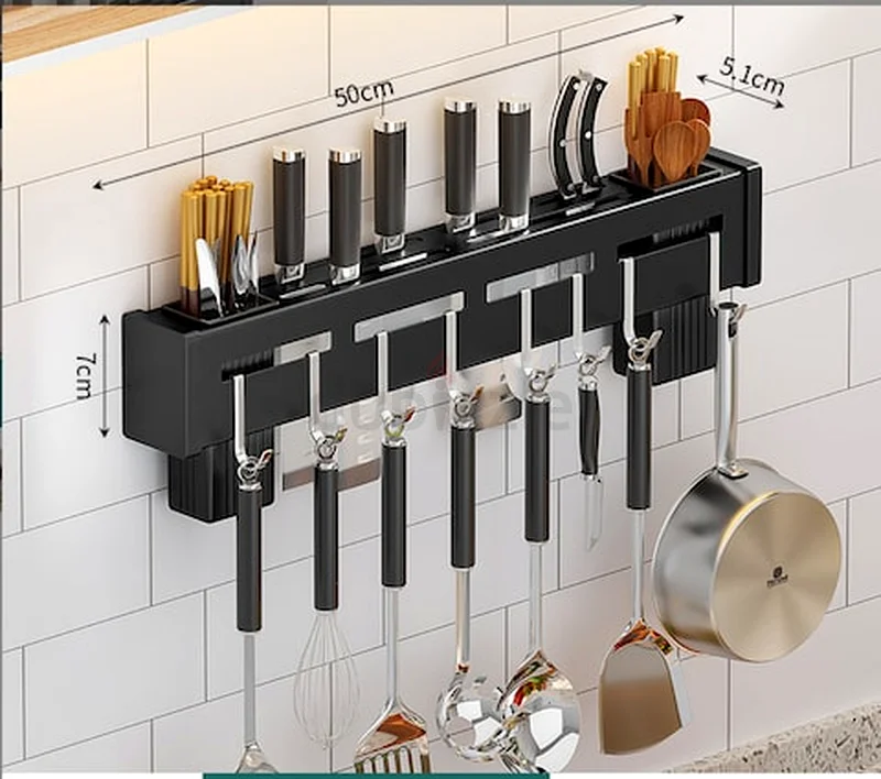 Hanging Pot and Pan Rack - Wall Mounted Hanging Pot Rack for Kitchen Organization - Wall Shelf for P63218802751745113