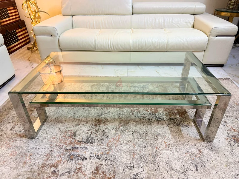 The One Chrome Coffee Table With 2 glass Shelves62863826166913111