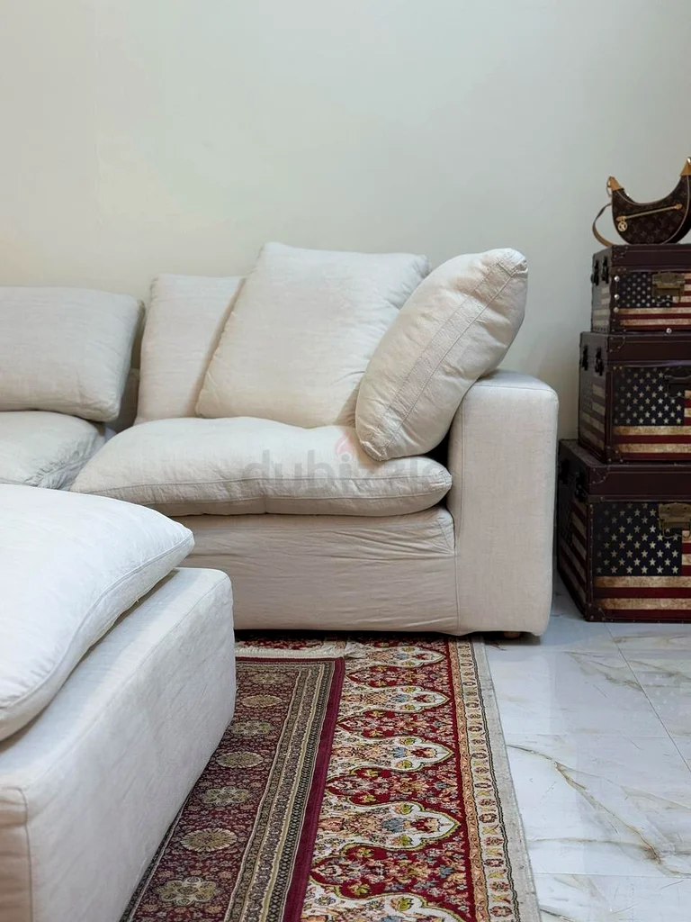Marina Home “Loucios” Feather-Filled Sectional Sofa with Ottoman – Premium Comfort!63191607323905113