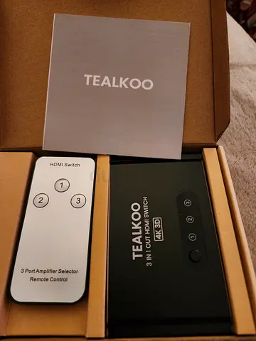 TealKoo 4K@60HZ HDMI Switch 3 in 1 Out, HDMI Switcher Splitter With Remote