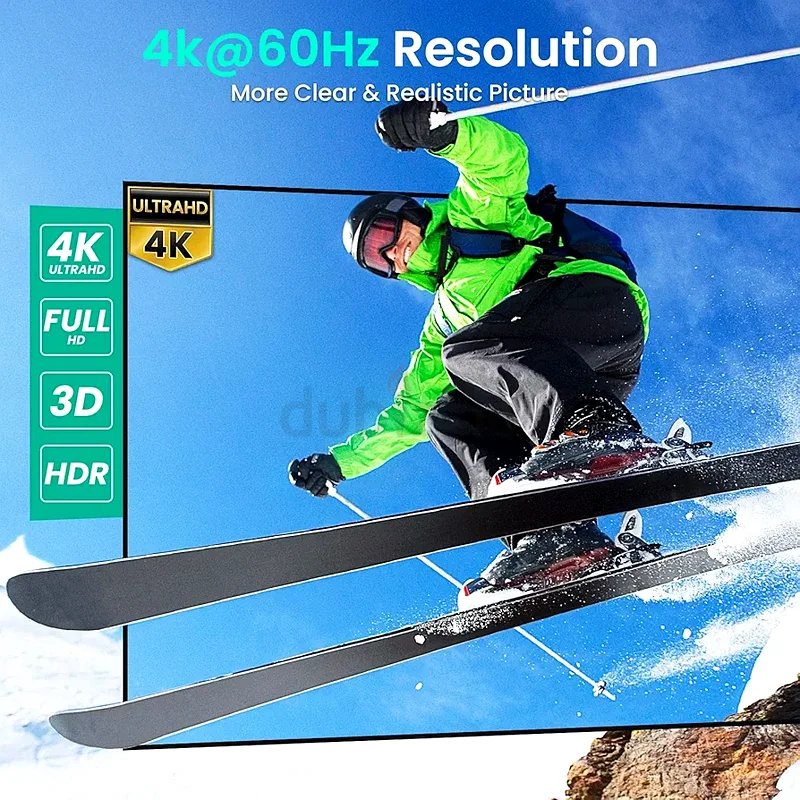 مفتاح KOOFIT HDMI 4K@60 هرتز، مفتاح HDMI 3 مدخلات ومخرج واحد مع جهاز تحكم عن بعد، مفتاح HDMI تلقائي متعدد الاتصالات63260749509762112