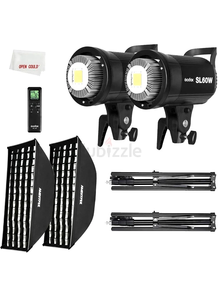 Powerful Godox SL60W LED Video Light - Perfect for Your Photography Needs! 2 complete set63172218973059111