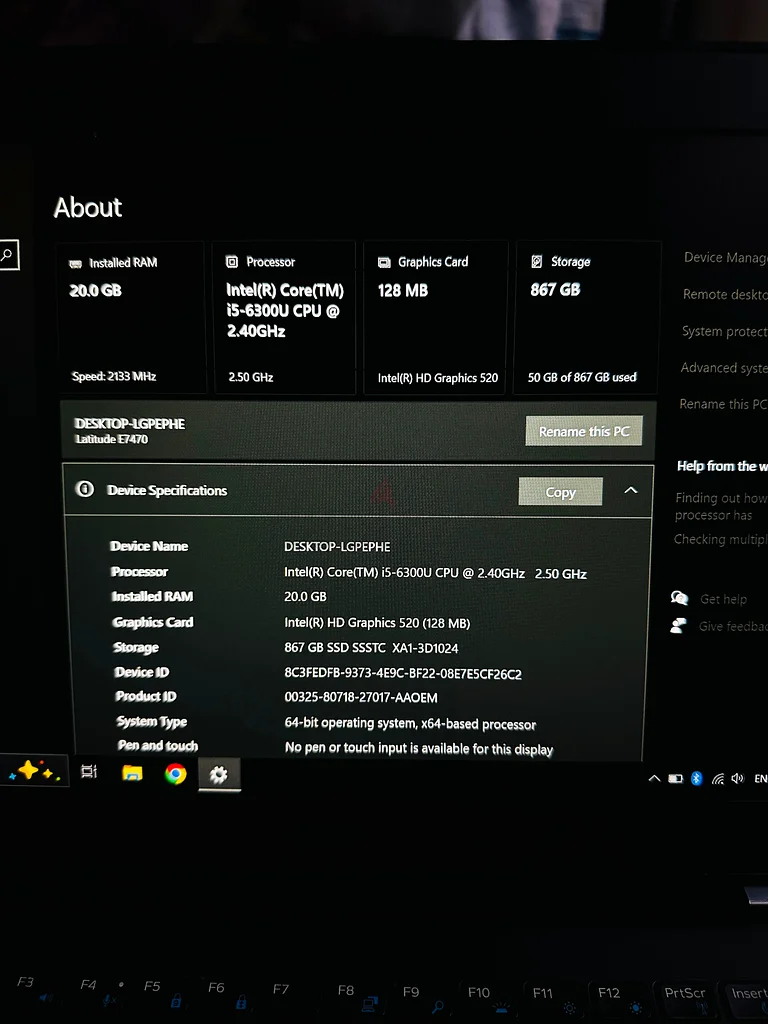 DELL Latitude E7470 حاسوب محمول للأعمال، معالج Intel Core i5 من الجيل السادس، ذاكرة وصول عشوائي بسعة 20 جيجابايت، تخزين بسعة 1 تيرابايت62864711324802111