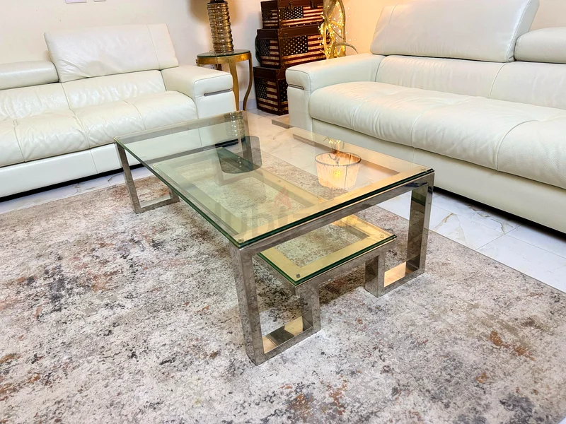 The One Chrome Coffee Table With 2 glass Shelves62863826166913114