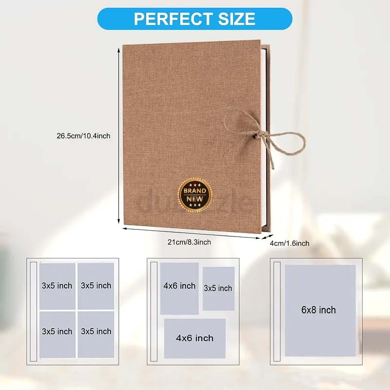 2215 - Photo Album Self-Adhesive Pages, 60-Page Scrapbook Album with Linen Cover63225745267586113